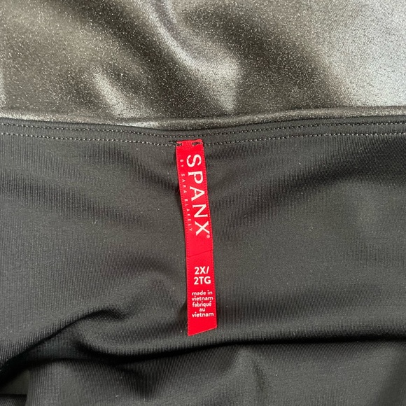 SPANX Faux Leather Side Stripe Leggings 2X Black - Picture 6 of 14